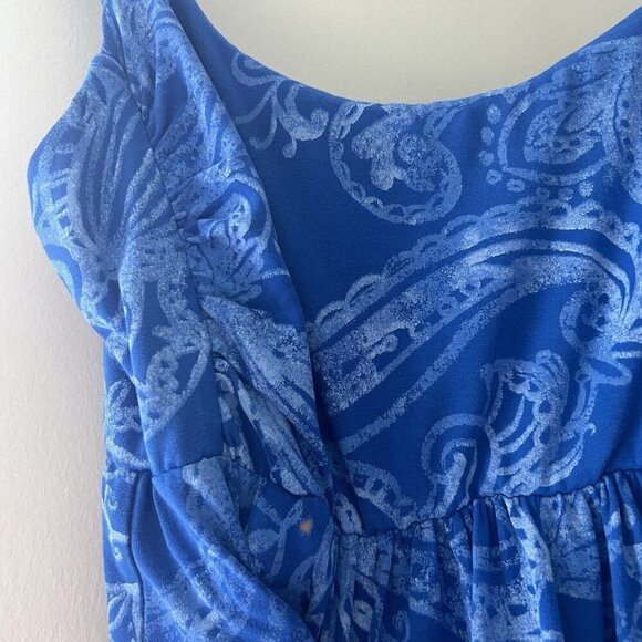 Fresh Produce Maxi Dress Women's Blue Smocked Paisley Print Size Small - Picture 9 of 11